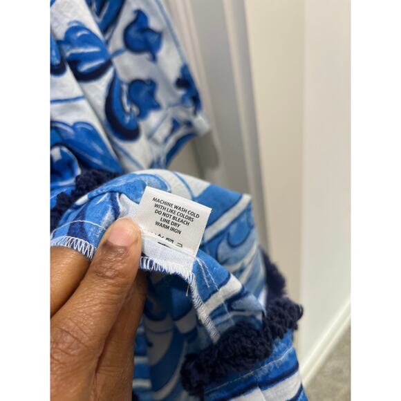 Tuckernuck TNUCK BEACH Capri Blue Majolica Tile Bondi Coverup Sz 3XL - Picture 9 of 11